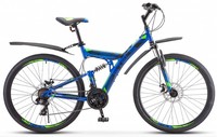 Велосипед  Stels Focus MD 27.5 21-SP V010 (синий/неоновый зеленый)